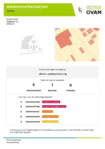Document met asbestinformatie en beoordeling van risico